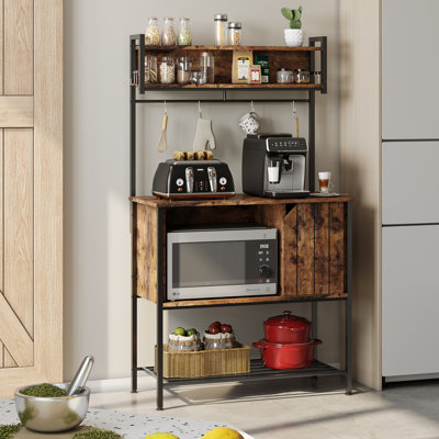 Étagère de boulanger standard en bois Humayd 33,8 po avec compatibilité micro-ondes