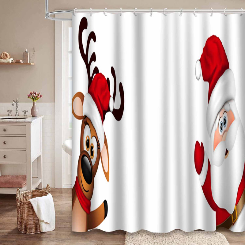 Rideau de douche rouge imperméable, rideaux de douche pour la salle de bain avec 12 crochets, L 72 po x l 72 po