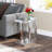 Melle Glass Side Table mirrored C Shape Pedestal Side Table with Storage
