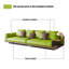 Canapé modulaire kaki en cuir véritable-717553990