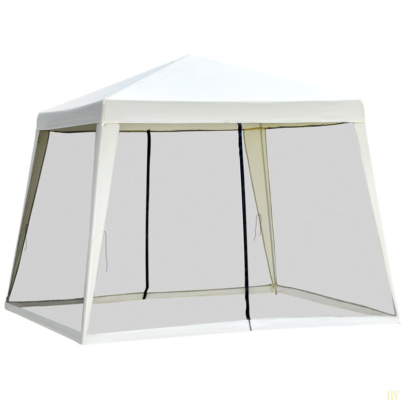 Auvent extérieur de 10 pi x 10 pi Outsunny, Blanc, crème