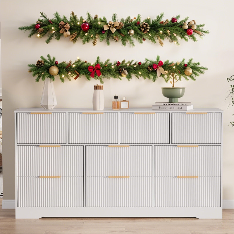 150cm W 10 - Drawer Chest of Drawers, White