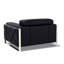 Chaise confortable en cuir avec repose-pieds en acier inoxydable et structure en bois franc avec rembourrage 3 couches