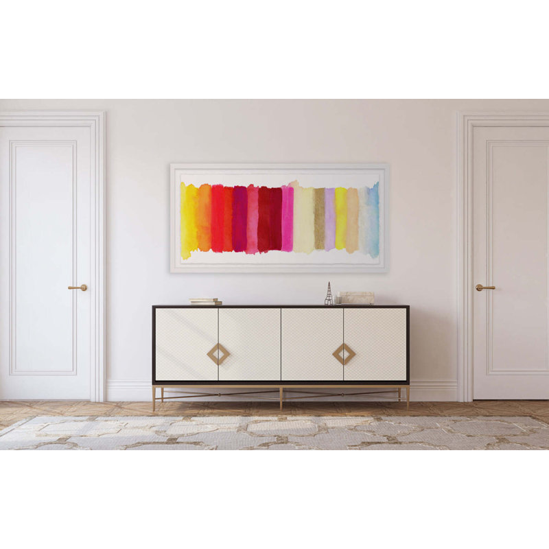 Radiant Stripe #3 By Kristi Kohut, White Wood, 17" H x 30" W