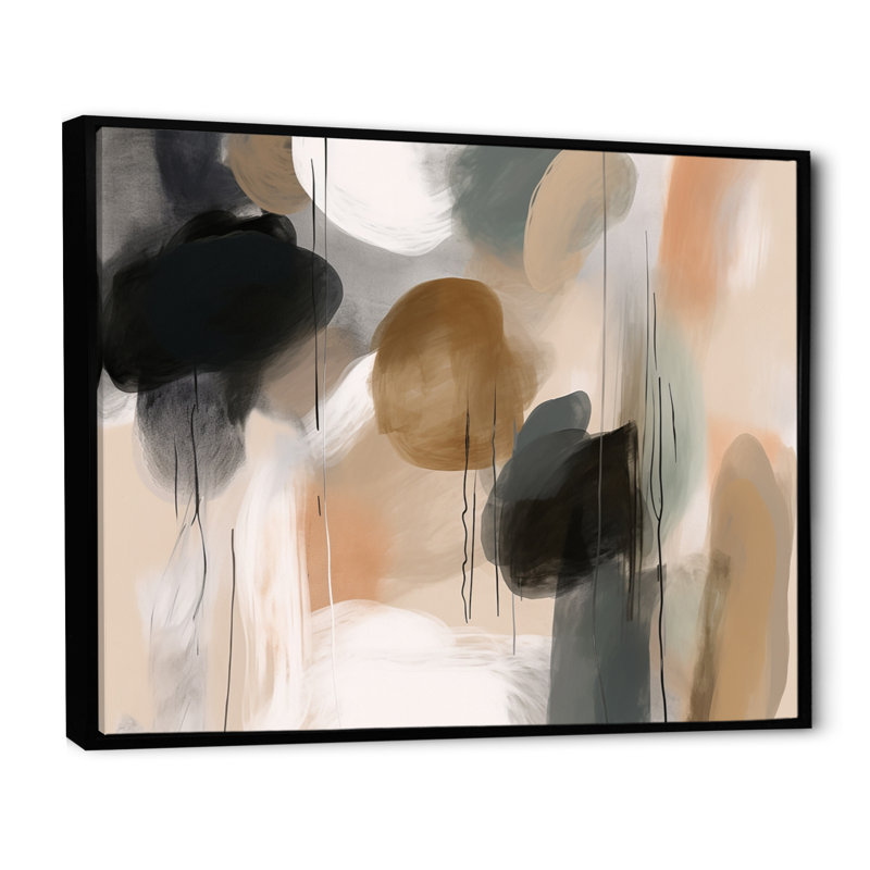 Howery Of Abstract Shapes III sur impression sur toile, Cadre flottant noir, H 12 po x l 20 po x P 1 po