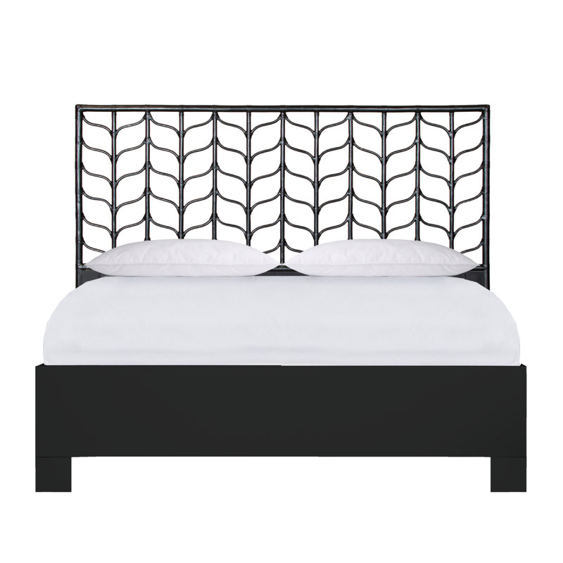 Ivy Twin Platform Bed, Citrus Orange, King, Black