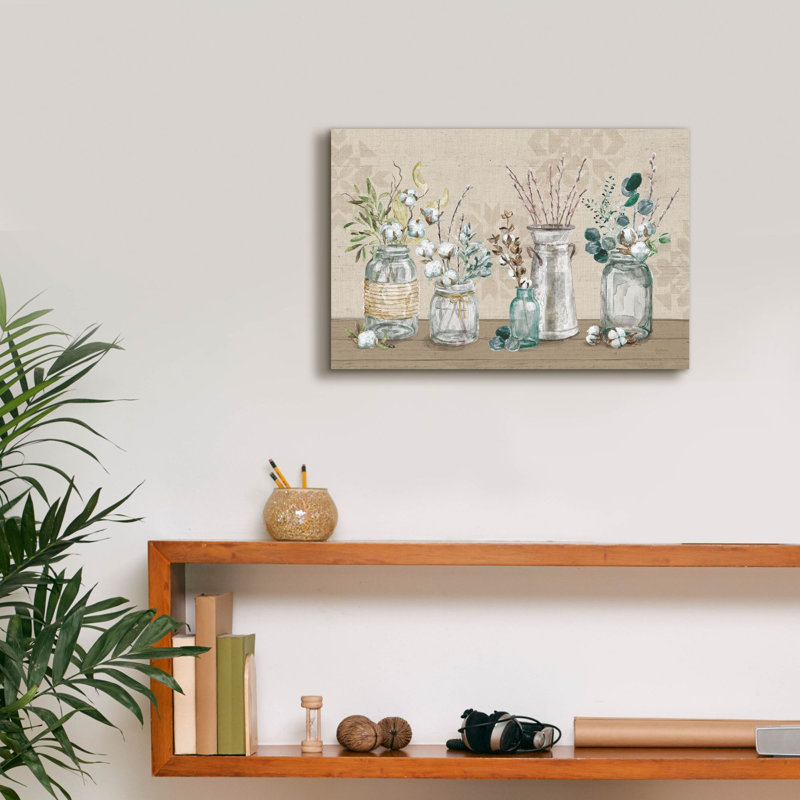 Toile épique Graffiti «Cotton Bouquet 1» par Mary Urban, 18 po x 12 po, H 12 po x l 18 po x P 0,75 po