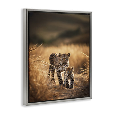  "Cheetah & Cub in Nature", art mural sur toile flottante par Noah Bay