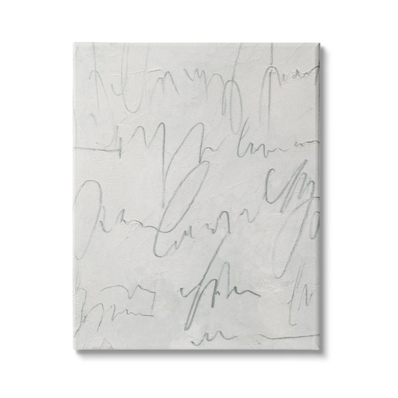 «Messy Script On Distress Surface Modern Abstract Composition» par - Impression, H 30 po x l 24 po x P 1,5 po, Toile tendue