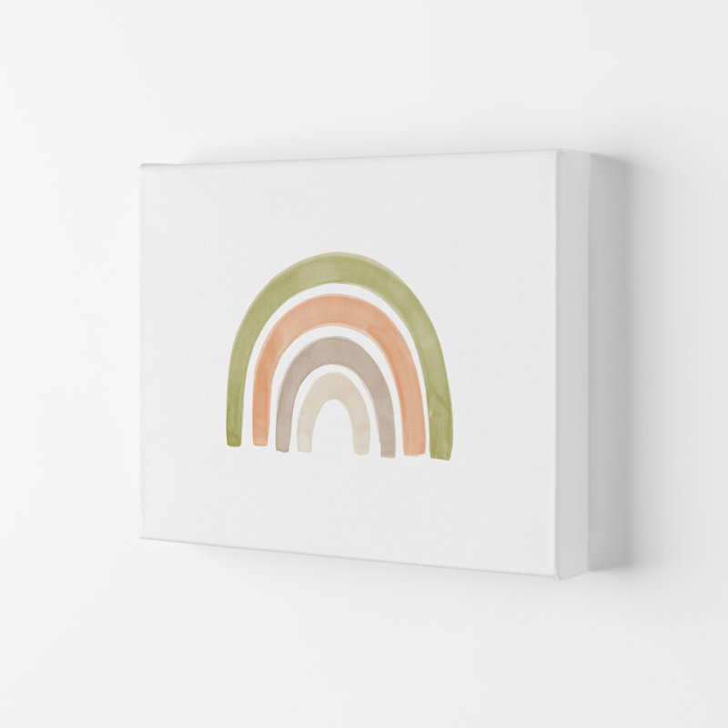 Watercolour Rainbow I - Green - Print, 59.4cm H x 42cm W x 4cm D, Wrapped Canvas