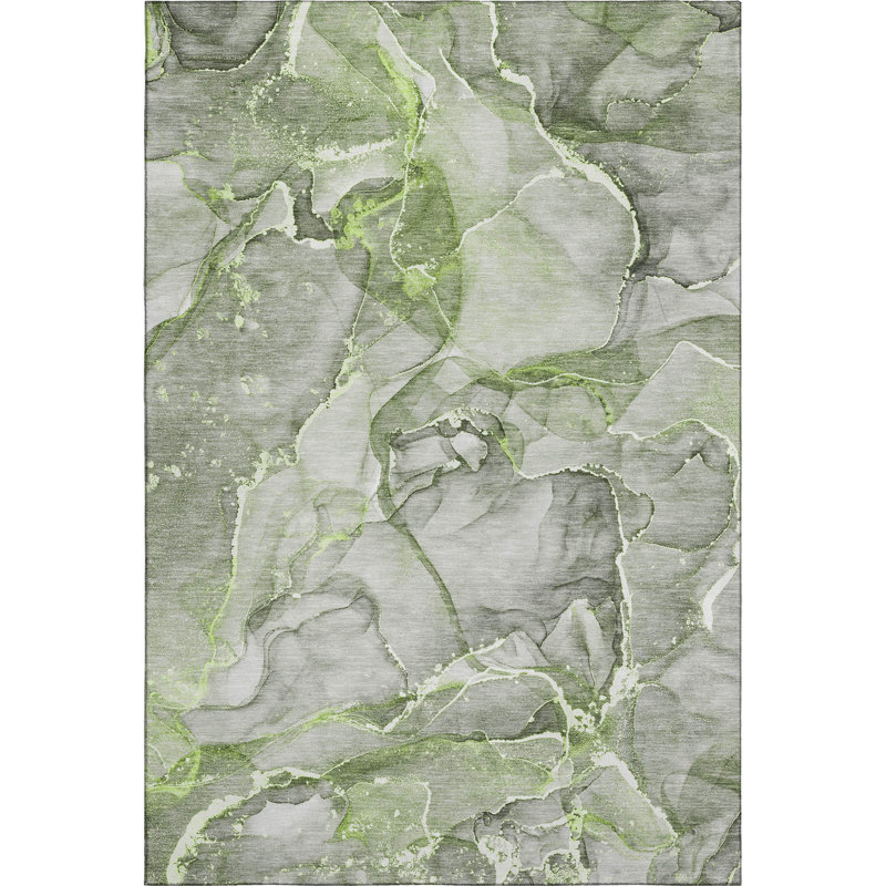 Tapis vert Cerrito AMF519 lavable à la machine de qualité supérieure, Rectangle 5 pi x 7 pi 6 po
