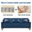 Canapé Mid-Century en similicuir bleu-2071376804