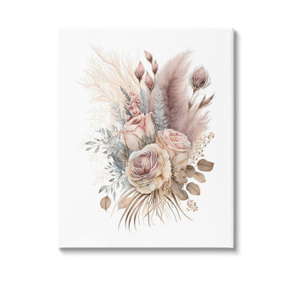 Boho Neutral Roses Wall Art Design By Lsr Design Studio