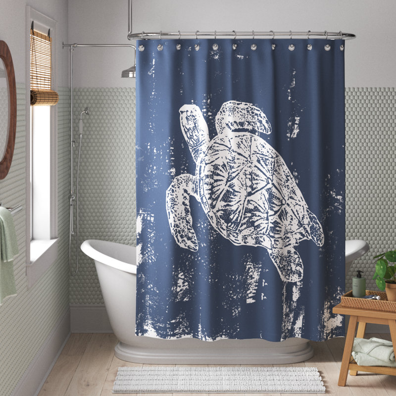 Rideau de douche simple Korsen, Marine