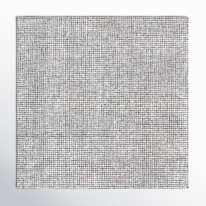 Rowe Handmade Tufted Ivory/Black Area Rug, Square 4'
