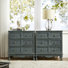 Hippe 71.12cm Wide Country Solid Wood Rectangle Accent Cabinet with Faux Six-Drawer Front Set of 2
