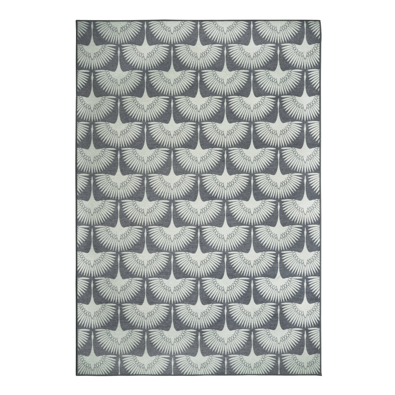 Tapis gris Flock Slate, Rectangle 5 pi x 7 pi