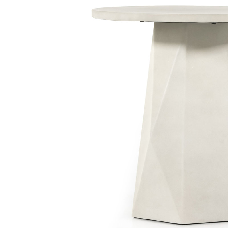 Bowman Outdoor Round Side Table, White