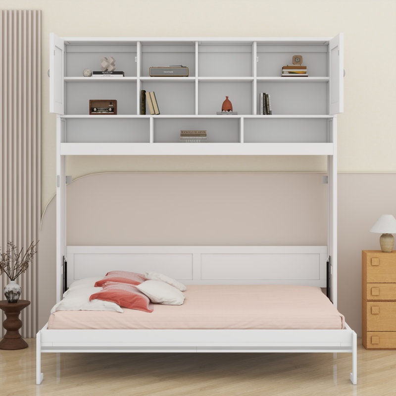 Lit escamotable avec grand espace de rangement et rayures
