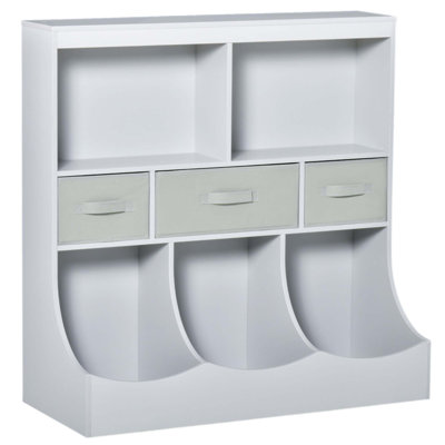 Kids Bookcase, Toy Storage Organizer Cabinet, Children Display Bookshelf with Drawers for Toys, Clothes, Books, and More