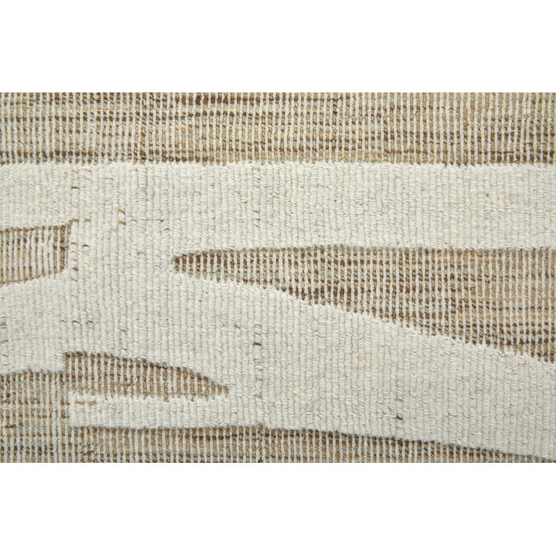 Peconic Modern Abstract, Tan/Ivory Area Rug, Rectangle 8' x 10'