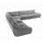 5-Piece Left-Armrest Corner Sectional with Right Curved Deep Seat-185120366