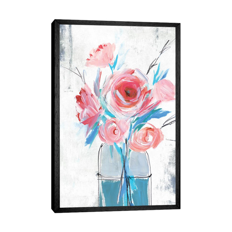Blue Vase I by Isabelle Z - Painting on Canvas, 152.5 cm H x 101.5 cm W, Black Framed