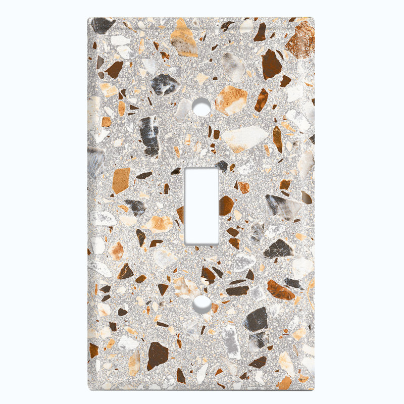 Rustic Stone Rock Design Pattern Image 1 - Gang Toggle Light Switch Standard Wall Plate