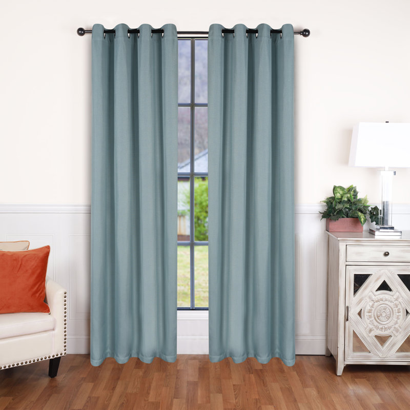 Panneau de rideau obscurcissant 100% polyester, L 52 po x L 96 po, Sarcelle