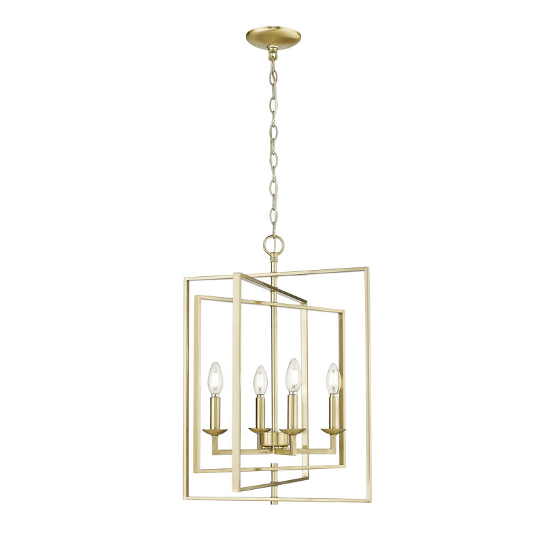 Luminaire suspendu rectangulaire 4 lumières Yehiel