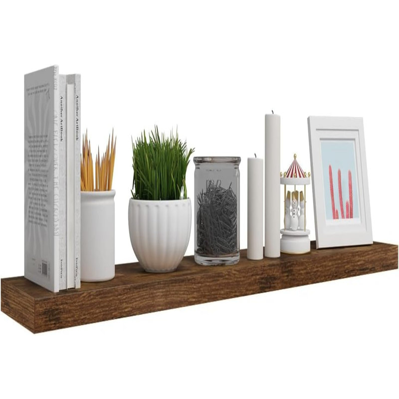 Derrance Floating Shelf, 3.8cm H x 110cm W x 22.9cm D, Woodlook+Retro Style