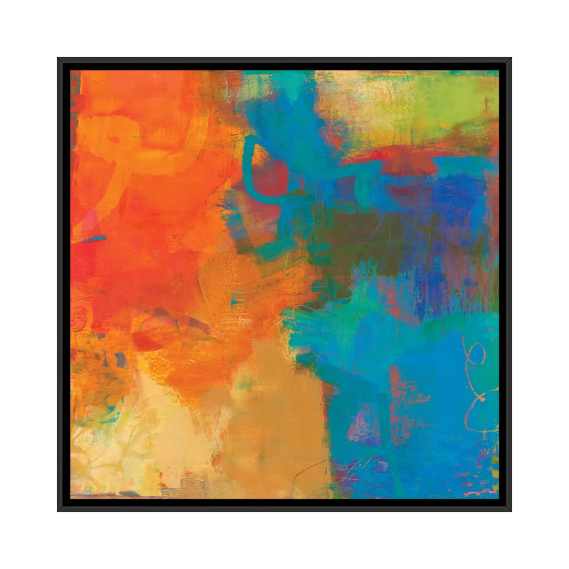 Olio - reproduction d'art murale - toile encadrée, H 18 po x l 18 po, Toile à cadre flottant sans passe-partout, Noir