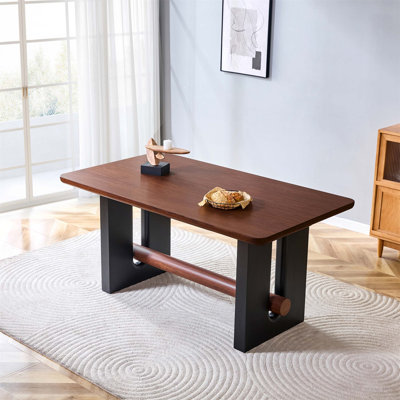 All-MDF & Dining Table, Modern Compact Kitchen Table for Small Spaces, Sturdy Home/Apartment Furniture with Sleek Two-Tone Finish(Only Table)