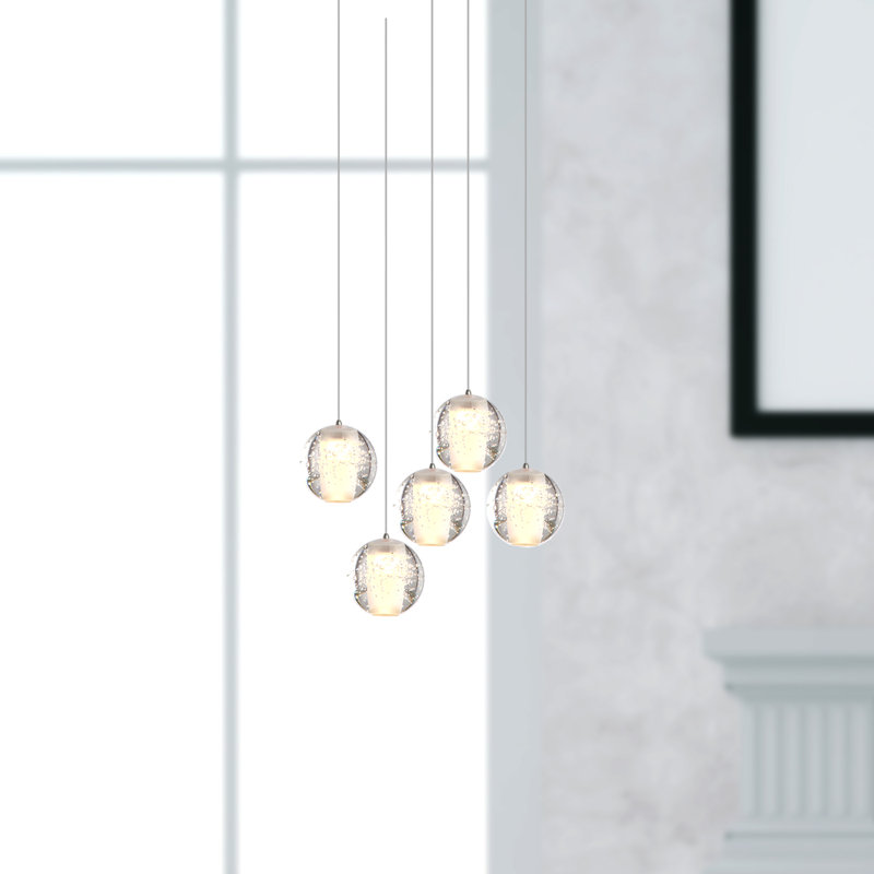 Veroniza 5 - Light Nickel LED Cluster Pendant
