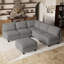 Canapé d'angle en L avec repose-pieds pour appartement-873053579