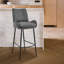 Tabourets de bar confortables au fini gris anthracite, finition en métal, sièges de maison modernes