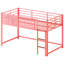 Lit de plancher simple en métal rose avec rails et support, structure stable, sans sommier, assemblage d'un coin-détente personnel, assemblage sûr, fiable et rapide