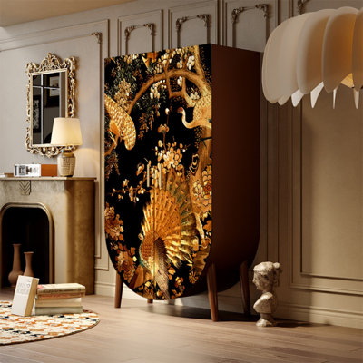 Retro Gold Peacock Wardrobe