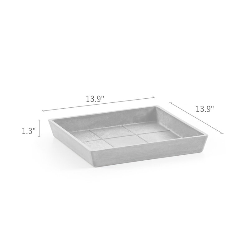Saucer Plant Stand, Dark Gray, 1.5" H x 14" W x 14" D