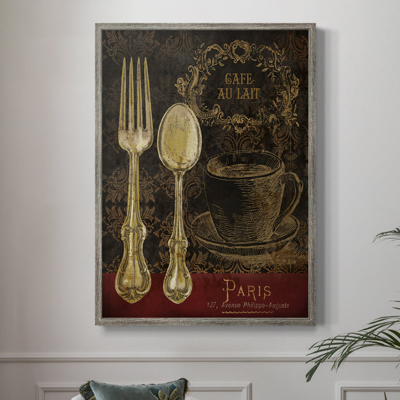 Café au lait, reproduction encadrée - bois massif, H 30 po x l 24 po