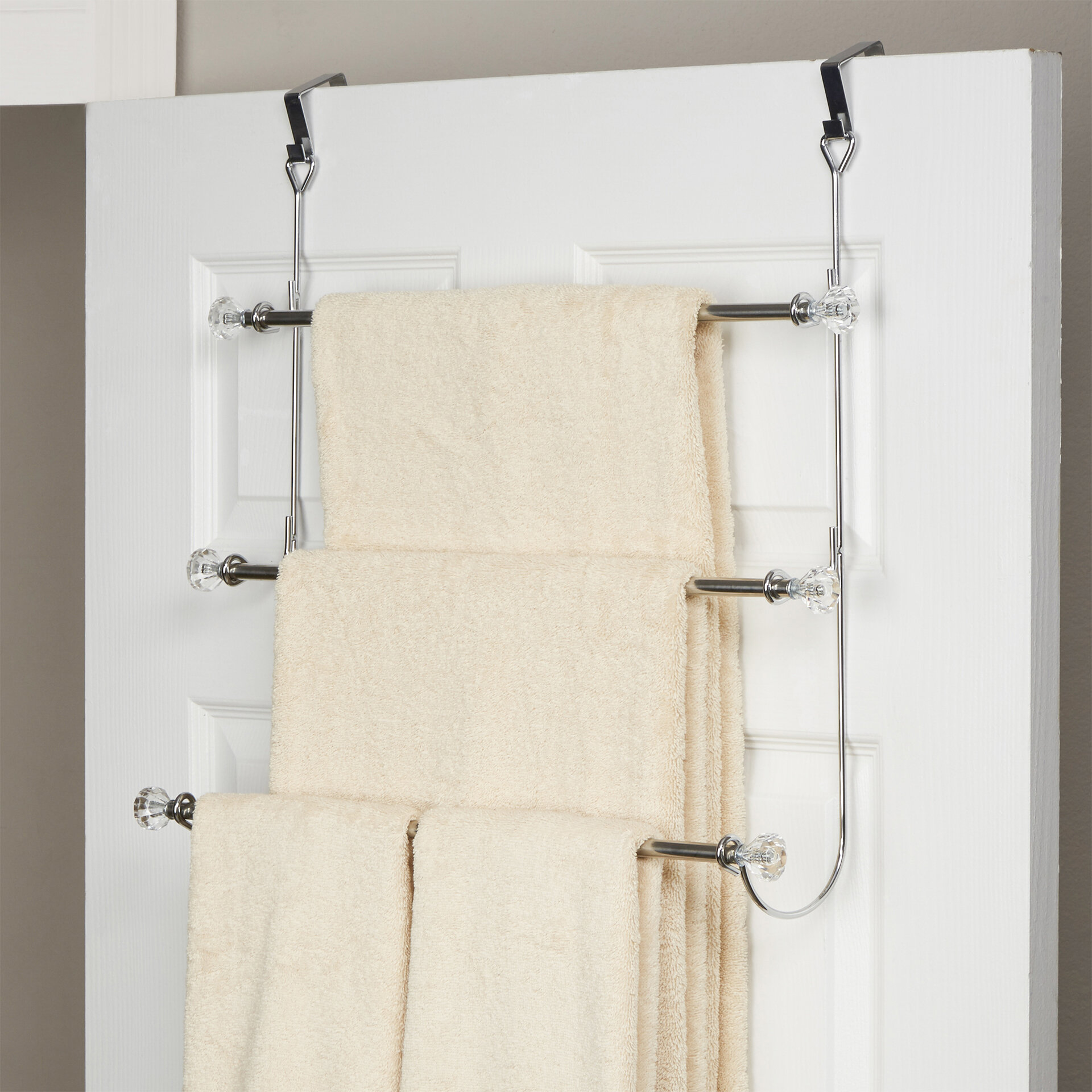 York Metal Over Shower Door Towel Rack 3 Split Finish – iDesign