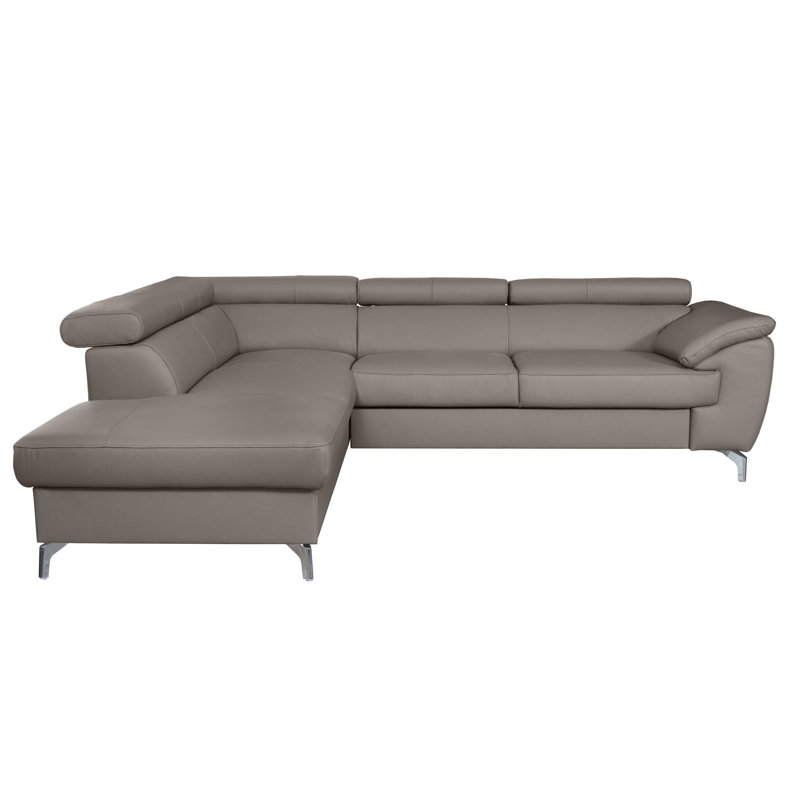 Brookhurst Leather Corner Sofabed, Taupe, Left Hand Facing