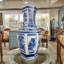 Hex Blue and White Landscape Vase