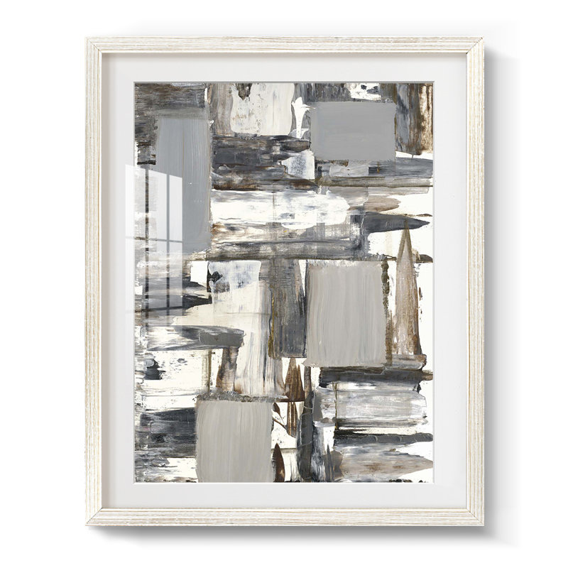 Stacked House III - Toile tendue avec châssis, H 19,5 po x l 16,5 po, Blanc