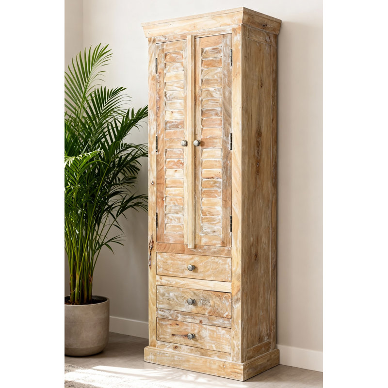 Armoire à portes persiennes Bayside, Natural