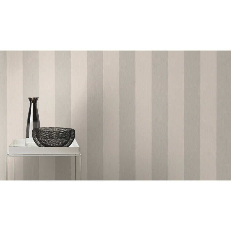 Papier peint simple à rayures élégantes, Beige