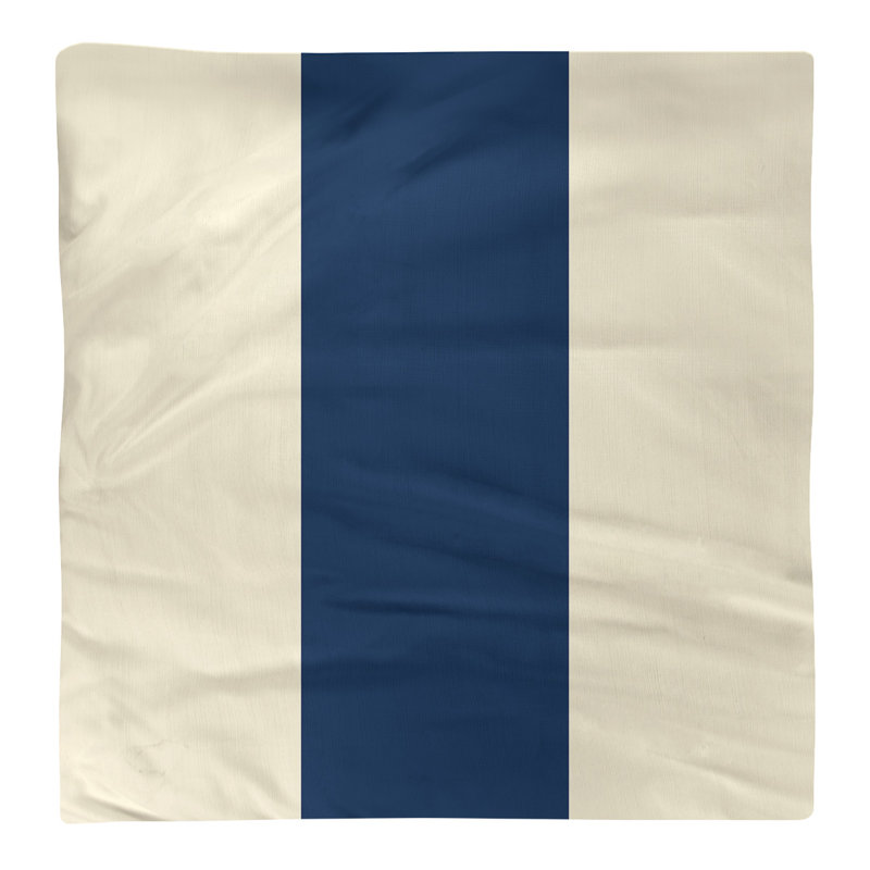 Serviette de coton 22" à dîner baseball, Crème / Bleu marine