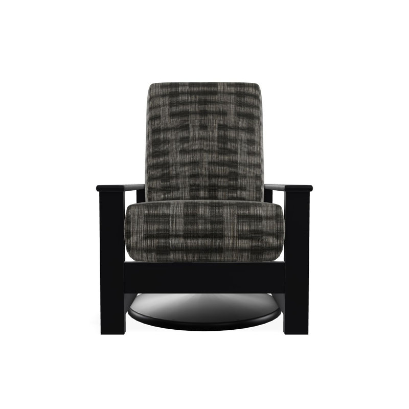 Chaise berçante pivotante cachée en polymère Leeward, Noir, Brown/Grey