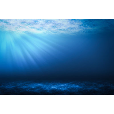 Sunbeam In Sea by Jay_Zynism - Wrapped Canvas Print