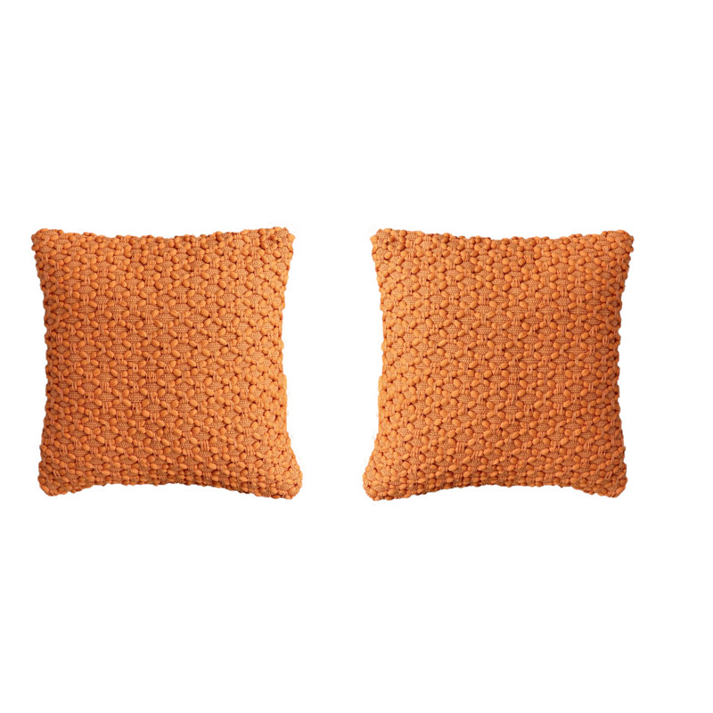 Housse de coussin diamant tressé carré, Poivron orange